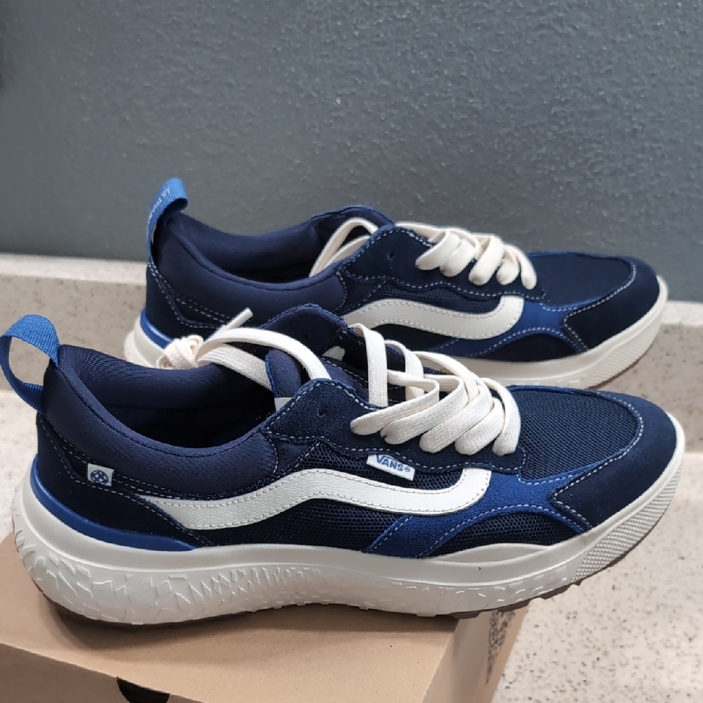 Vans Navy and White Athletic Shoes